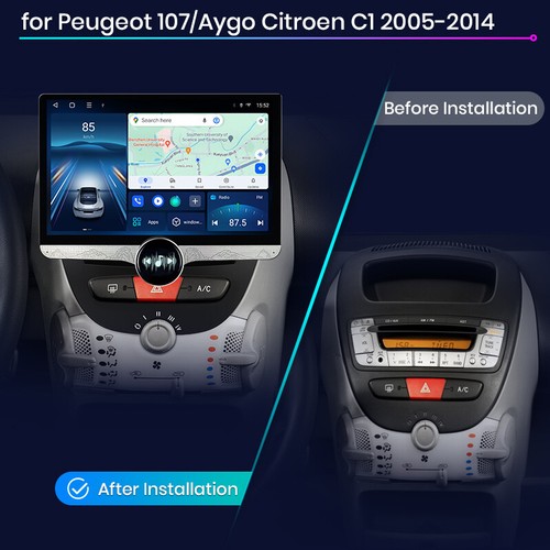 Für Toyota Aygo Citroen C1 Peugeot 107 Autoradio Android 13 GPS Navi Wifi 4+64GB - Bild 2 von 13