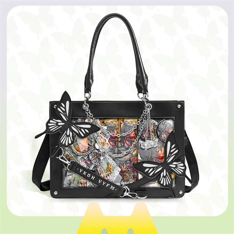 Borsa A Tracolla Unisex Gothic Farfalla E Ragnatela – In Pelle Ecologica – Stile Lolita Itabag