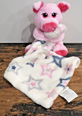 Little Beginnings Pig Lovey Plush Security Blanket Baby Stars Stuffed Pink