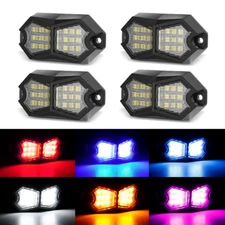 6colors 18LED Rock Lights Underbody Glow Lamp for Offroad SUV Pickup Truck White