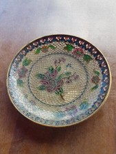 Chine, assiette ou coupelle cloisonnée forme de couleur écaille de poisson.