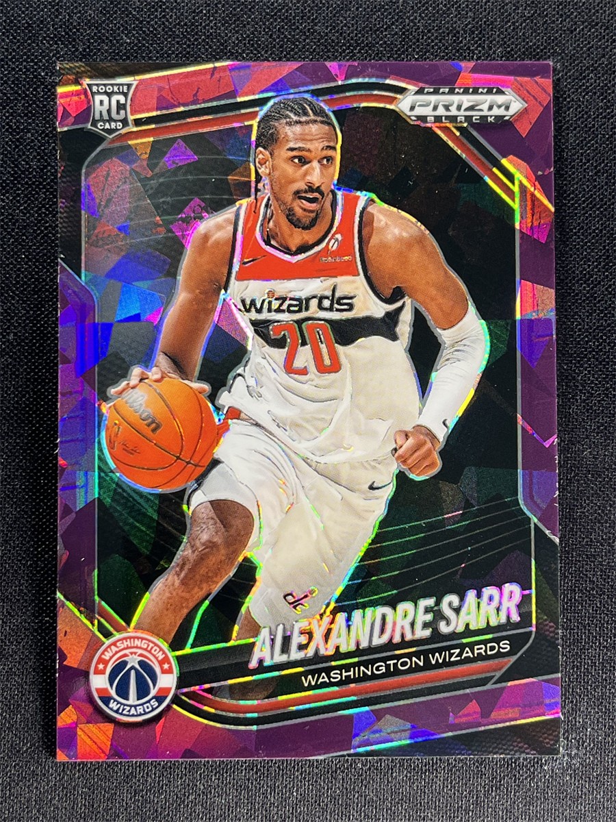 2024-25 Panini Prizm Black Alexandre Sarr #46 Purple Cracked Ice Rookie RC /149