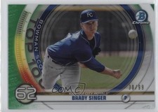 2020 Bowman Scouts Top 100 Chrome Green Refractor 30/99 Brady Singer 0qi3