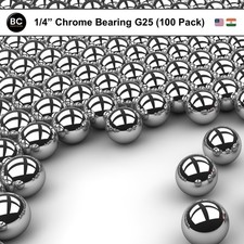 100 Pack) 1/4" Inch Chrome Bearing Ball G25 AISI 52100 - BC Precision