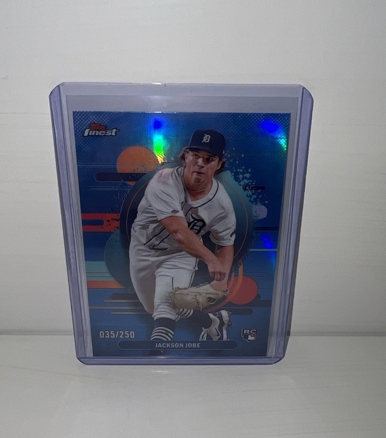 2025 Topps Finest Jackson Jobe RC Rookie Sky Blue Refractor /250 #174 Tigers
