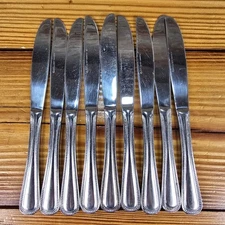 9 Cuisinart Stainless Dinner Knives Stratford Hollow Outline Flatware