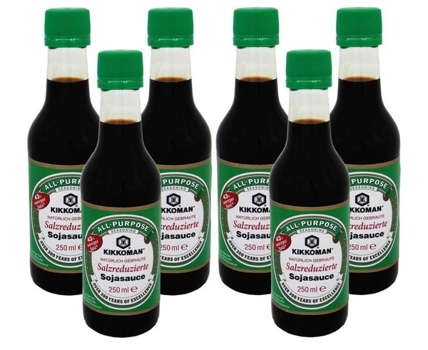6Er-Pack Kikkoman Salzreduzierte Sojasauce (6X 250Ml) | Soja SoßE | Soy Sauce Kv-image
