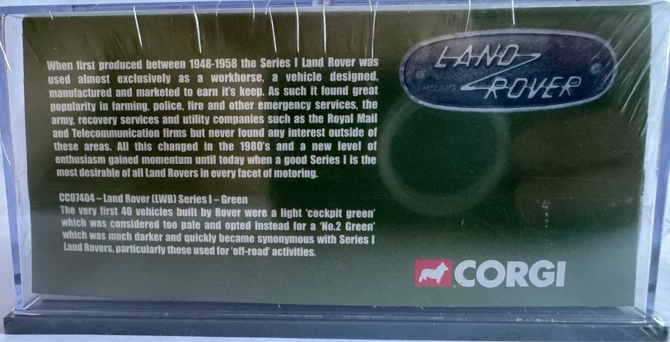 CORGI - CC07404 LAND ROVER (LWB) Series 1 MUD SPLATTER GREEN NIB (Sealed) 1:43 - Image 2 of 4