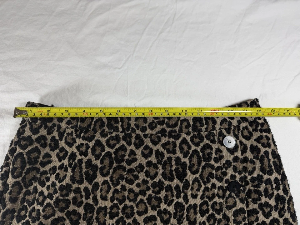 Falda Lápiz Sezane Mujer Leopardo Talla 40 EE. UU. 8 Estampado Animal Detalle Botón Foto 4 de 4