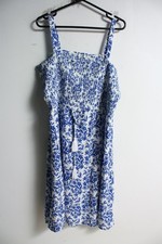 Damart Womens Floral Dress - Blue - Size 22 (j93)