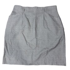 Inclinations Vintage Plaid Pencil Skirt Brown White High Waist Made in USA 12