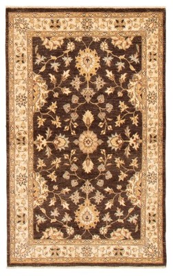 Traditional Dark Brown Hand-knotted Oriental Carpet 4'1'' x 6'6'' Wool Area Rug