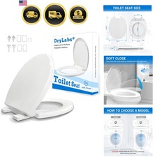 Round Toilet Seat 16.5" - Soft Close, Durable PP Toilet Lid, Easy Installatio...