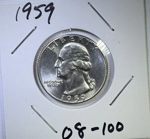 1959 25c SILVER Washington Quarter UNCIRCULATED (08-100)