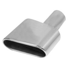 Exhaust Tip 304 Ss Offset Inlet Oval Angle Cut Weld-on Polished Exhaust Tip