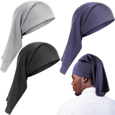 3 Pieces Satin Lined Dread Loc Cap Long Braid Cap Elastic Dreadlock Tube Sock fo