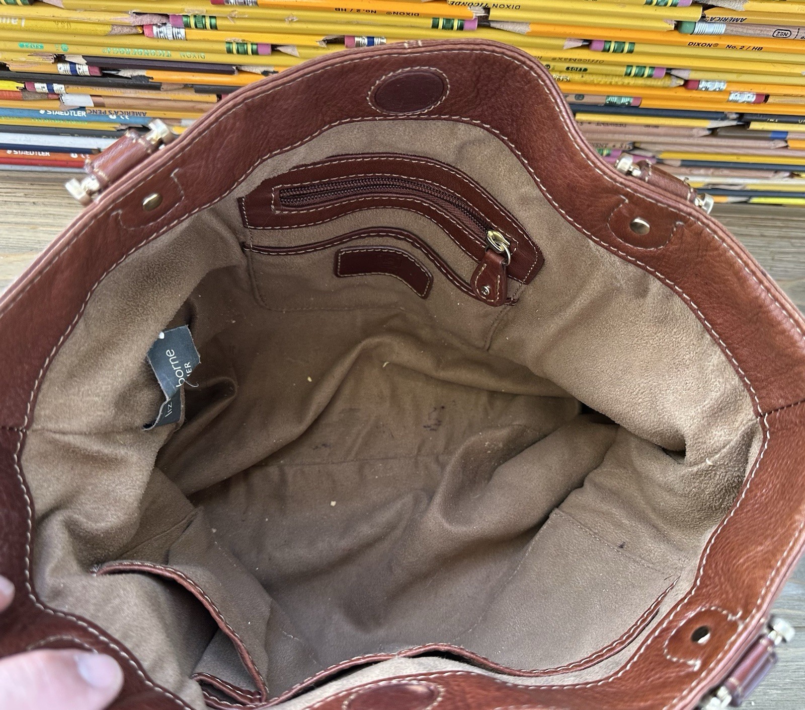 Liz Claiborne Purse Shoulder Bag Brown Leather BOHO City Classy | eBay