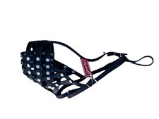 Muzzle for Large Medium Sized Dogs to Prevent Biting Scavenging, Basket Leather
