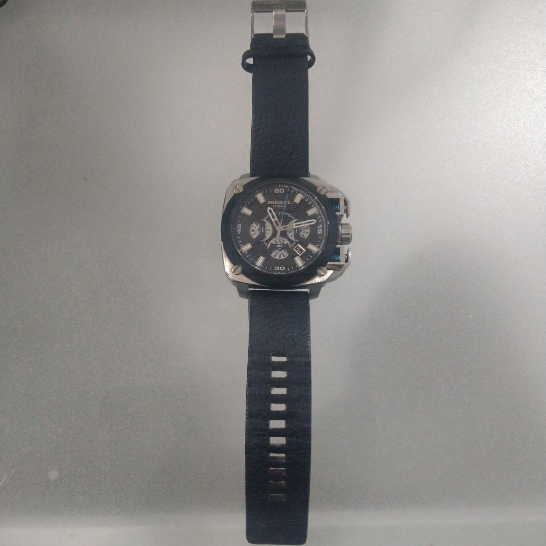 DIESEL DZ7345 Black Dial Black Leather CHRONOGRAPH Date 10 Atm