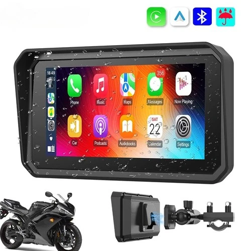 Portable 6.25 inch Motorcycle 4K DVR Navigation Wireless Carplay Android Auto