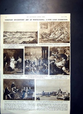 Antiker alter Druck Venezianische Kunst Whitechapel Helgoland Krönungsstein 1951