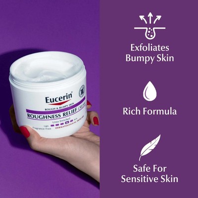 Eucerin Roughness Relief Cream, For Rough & Bumpy Skin, Fragrance Free, 16 oz