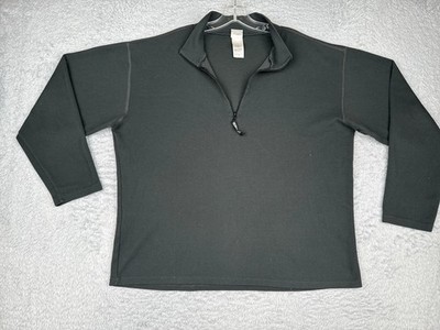The North Face Shirt Men Large Black Long Sleeve 1/4 Zip Mock Neck Polyester