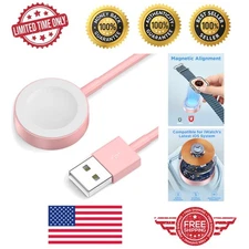 1m Pink Magnetic Charger for iWatch - Quick Charge, Safety Protection Included