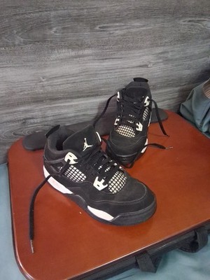 Jordan Air Jordan 4 Retro (GS) Black White Suede Unisex Kids Sneakers  2Y