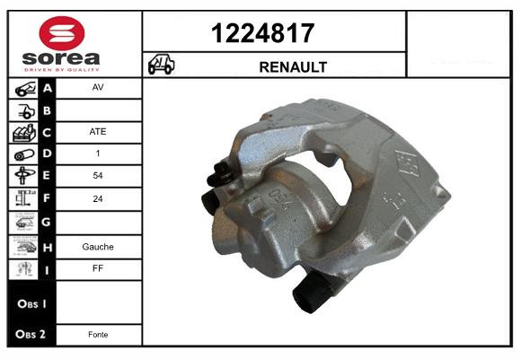 Étrier de frein SNRA 1224817 arrière gauche pour berline familiale