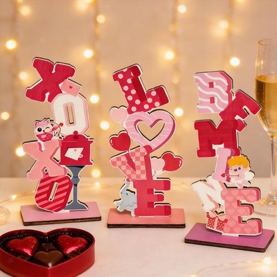 3 Stück Romantische Tischplatte Herzstück Schilder, Süße Liebe Geschenk Stabil Tischplatte