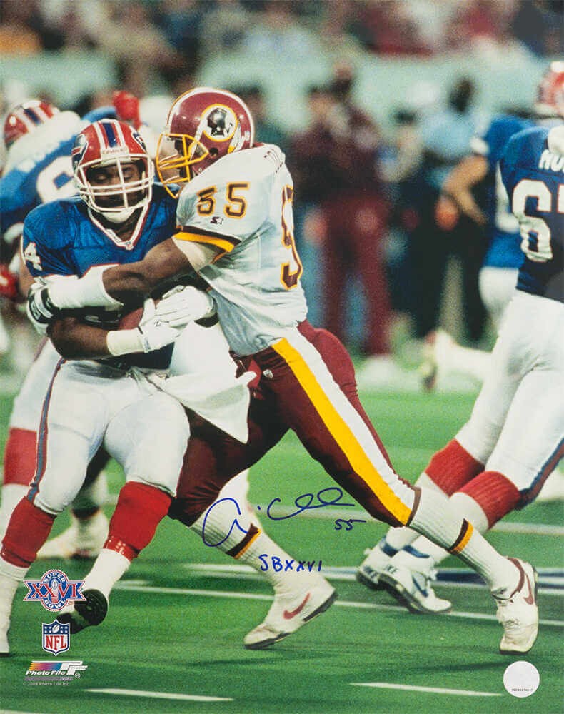 Andre Collins Signed Redskins SB XXVI Action 16x20 Photo w/SB XXVI - (SS COA)