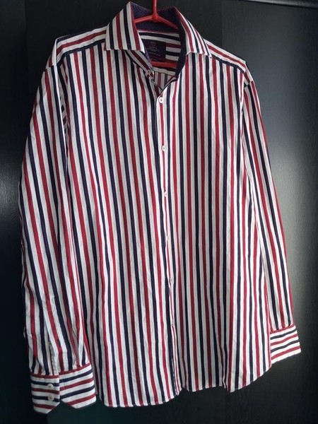 Men Hawes & Curtis Shirt Red Cotton XL