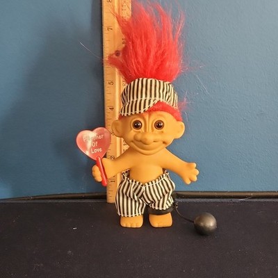Russ Prisoner of Love Troll Doll Small Red Hair Striped Outfit