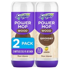 Swiffer Power Mop Wood Refill Solution, QuickDry 25.35 Fl Oz Pack of 2 