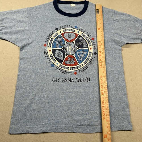 Vintage Las Vegas Casino Shirt Men L Ringer Gambling Stardust Caesars Palace 80s - Picture 10 of 11