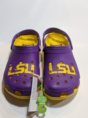 Crocs LSU Tigers Classic Clogs New Sunflower Women's Size 8 Mens Size 10