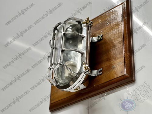 Lámparas de pared antiguas de aluminio marino con vidrio blanco - Juego de 2 - Imagen 5 de 11
