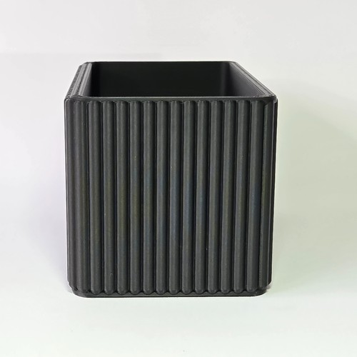 Modern Black Pencil Holder – Ribbed Matte Finish | Minimalist Desk Organizer - Picture 4 of 9