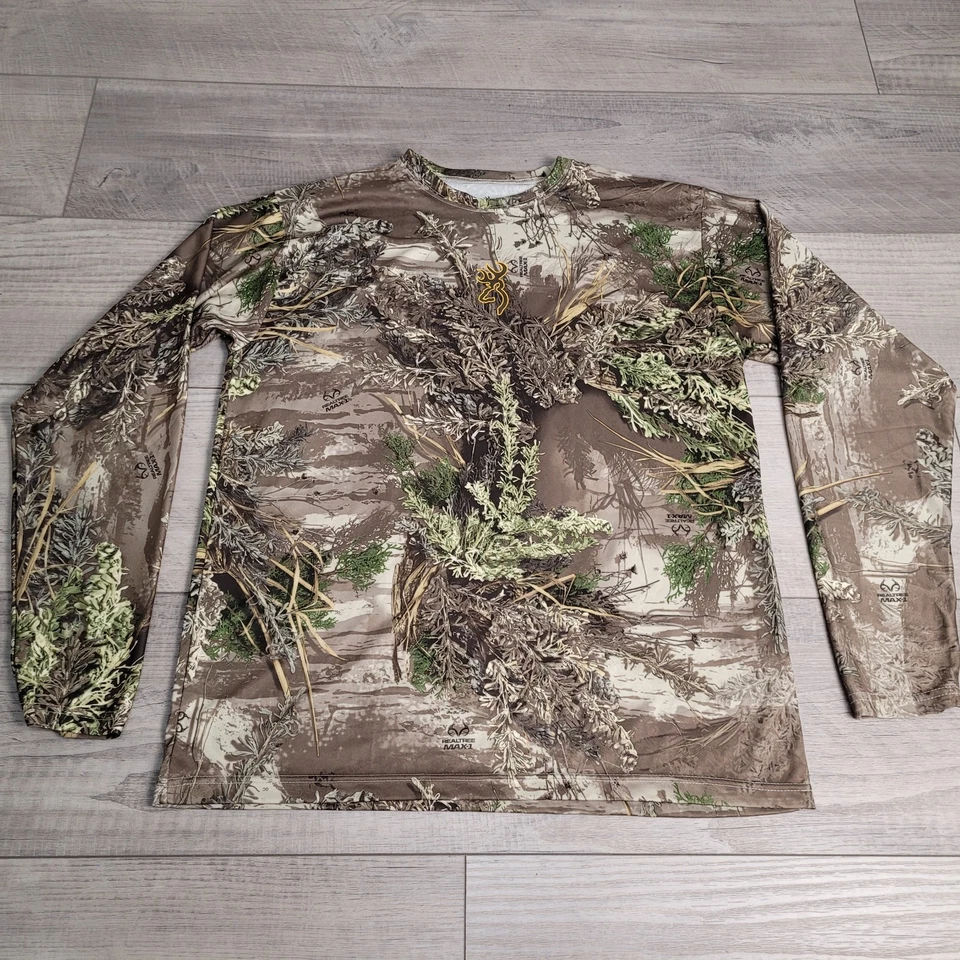 Browning Realtree MAX-1 Camo Shirt Men’s Large Made in USA Gorpcore Activewear - Image 3 of 4