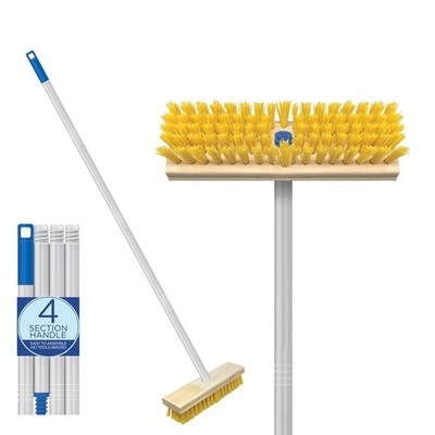 Lola Products Deck Scrub Brush Broom, 9'' x 3.5'' Wide, Durable Bristles Remove...