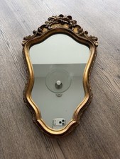 Vintage French Rococo Style Small Wall Mirror Gold Gilt Ornate Frame