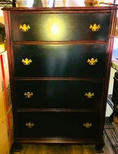 Vintage Tall Chest of Drawers / Highboy Dresser – 52" H x 33" W x 17" D - Solid!