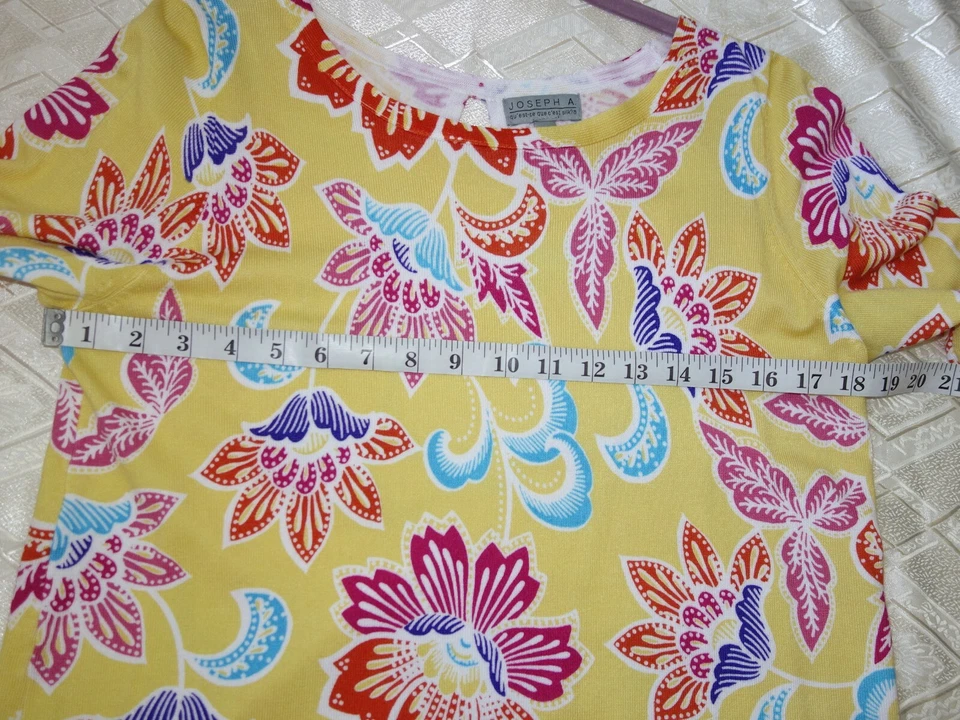Nuevo JOSEPH A. SUÉTER MUJER ELÁSTICO AMARILLO ESTAMPADO FLORAL M Foto 2 de 4