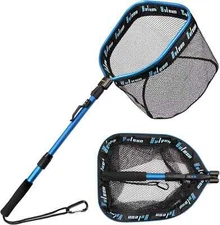 Floating Fishing Net - Folding Fishing Landing Net with Rubber Coating Mesh for