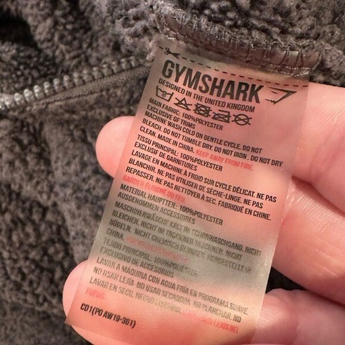 Gymshark S Cropped Teddy Jacket Full Zip Hoodie Purple Cozy Sherpa Pullover - Picture 5 of 5