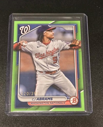 CJ Abrams #/399 SP 2024 Bowman NEON GREEN Paper Parallel #26 Nationals C.J. - Bild 1 von 2