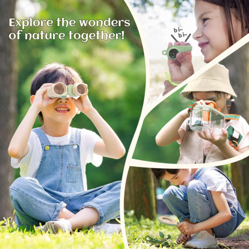 Kids Outdoor Explorer Kit - Bug Catcher Kit with Binoculars, Butterfly Net, Magn - Picture 7 of 7