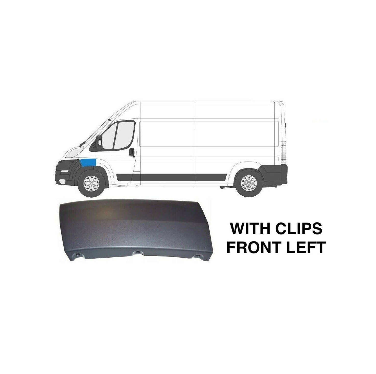 Bumper Middle Molding Trim Front Left For Relay Peugeot Boxer Fiat Ducato