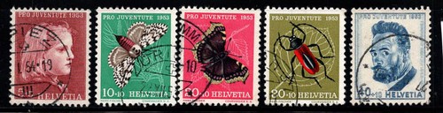 Schweiz 1953 Mi. 575-579 gebraucht 100% Pro Juventute, Schmetterlinge